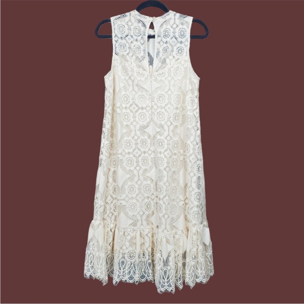 Anthropologie Floreat Manon sleeveless ivory lace shift dress size 6 - Picture 6 of 7